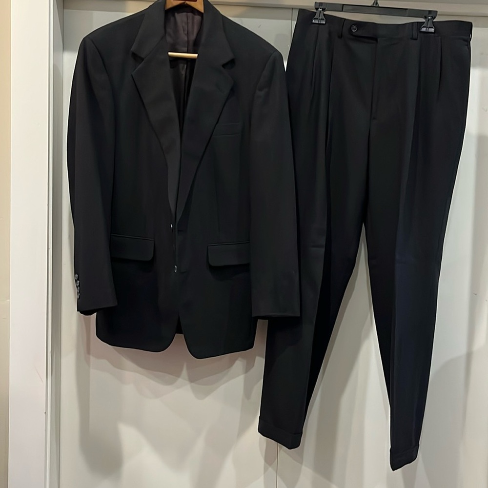 Corbin Black 2pc suit.  Cuffed hem on pants.